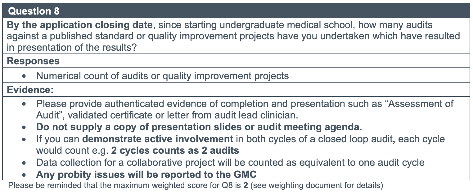 ST3 T&O Self-Assessment Audit