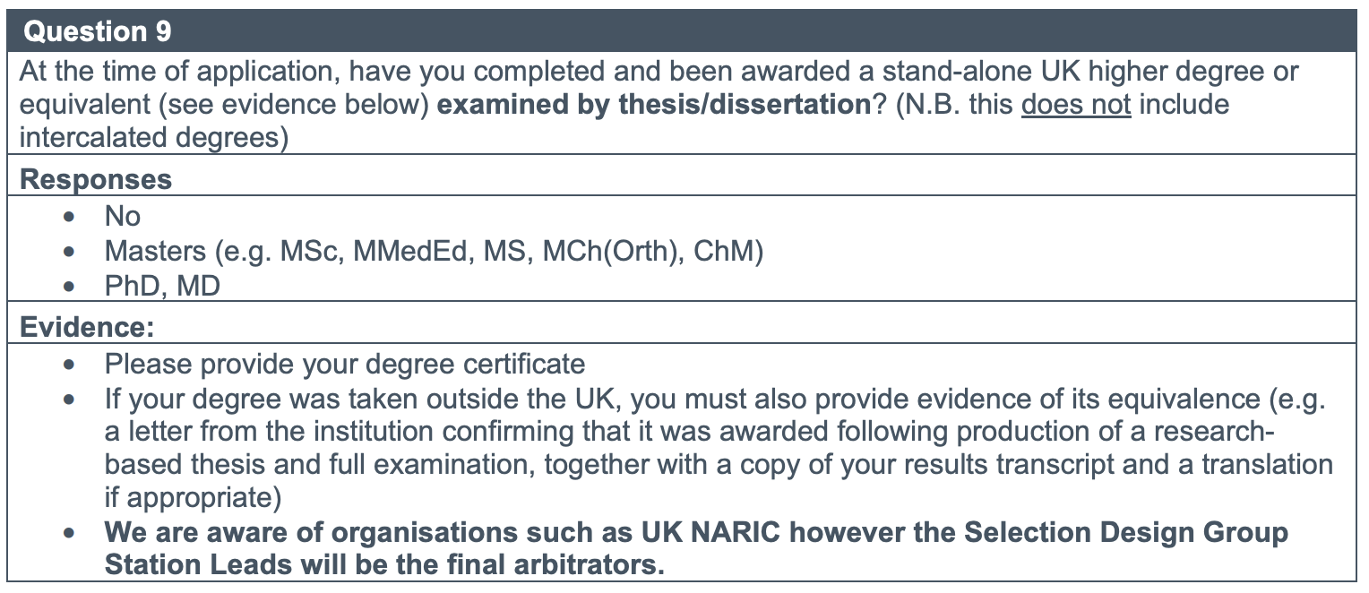 ST3 T&O Self-Assessment Higher Degree