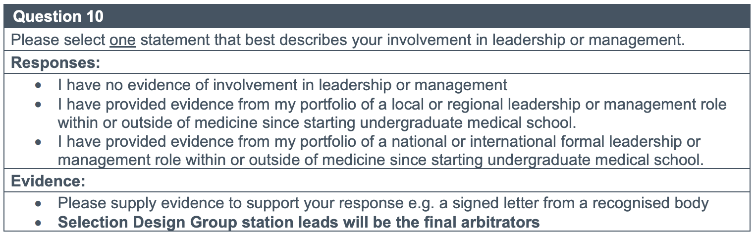 ST3 T&O Self-Assessment Leadership